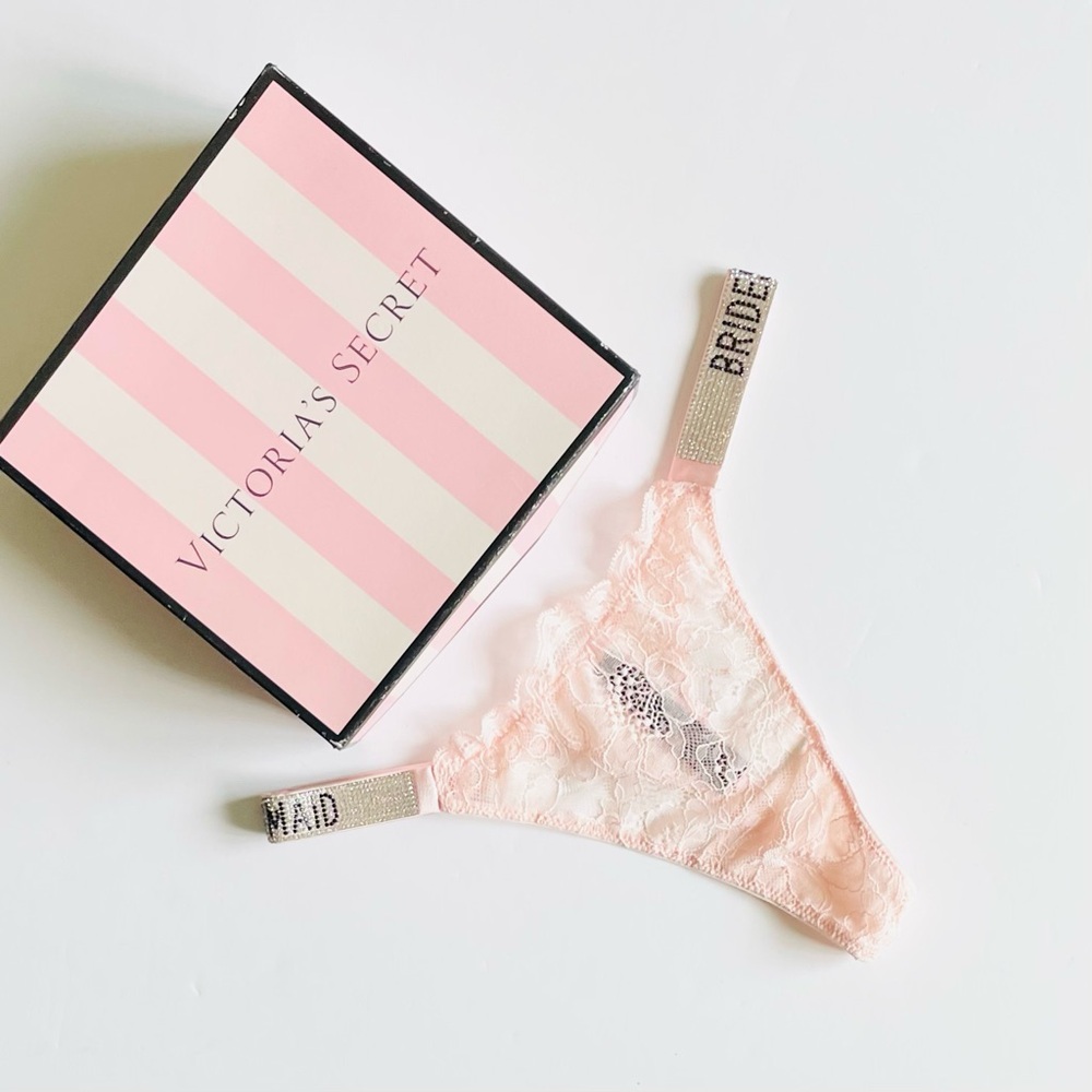 SMALL Victoria’s Secret Bridesmaid bling thong panty
